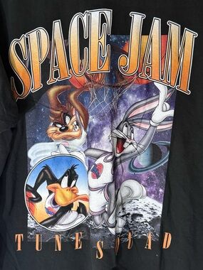 Space Jam Tune Squad T Shirt Mens 2XL Black Graphic Bugs Bunny Taz Daffy